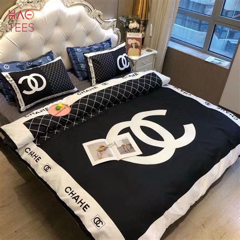 black chanel bed set|chanel bedding.